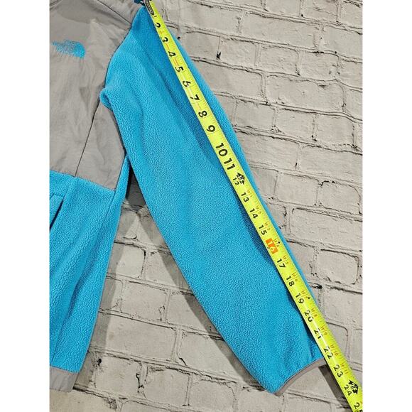 The North Face Denali Zip Up Fleece Jacket Aqua Gray GIRLS SIZE LARGE 14-16 - Picture 6 of 14